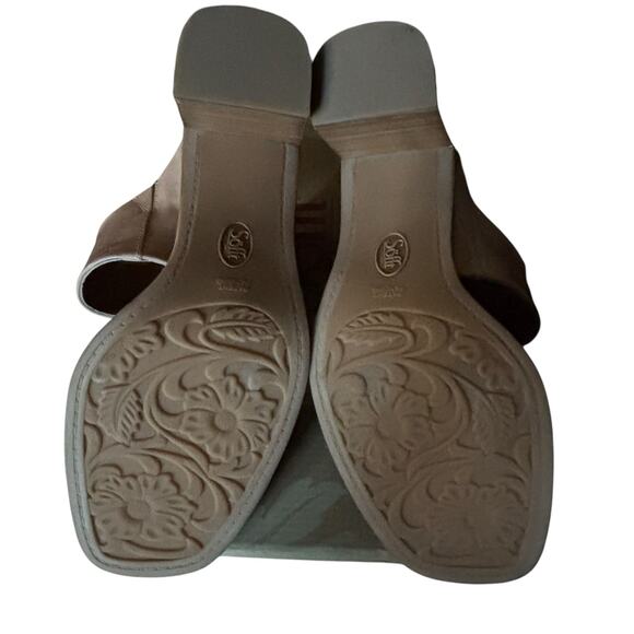 NWB Sofft Sheila Taupe Leather Heeled Sandals Size 9 Open Toe Comfort Block Heel - Picture 6 of 7